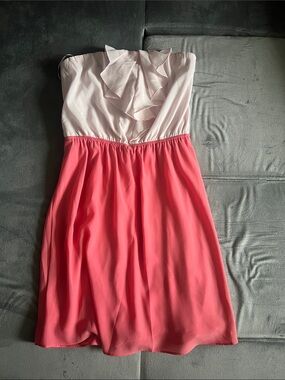 Express Light Pink Strapless Ruffled Dress- NWT